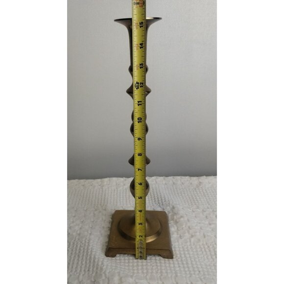 Vintage Brass 15.5 inch Tall x4.5" Base Candle Holder SKU 2180 - Picture 5 of 5